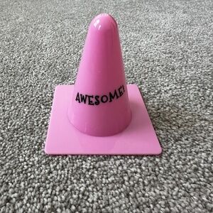 Pink Traffic Cone Decoration with "Awesome" Decoration